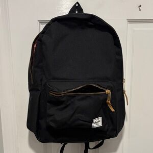 Herschel Black Backpack with Tan Accents